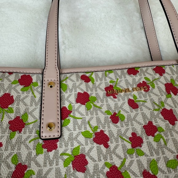 ๐ Michael Kors Carter Large Open Tote Mono Multi Leather Shoulder Bag Jet Set - Picture 13 of 16